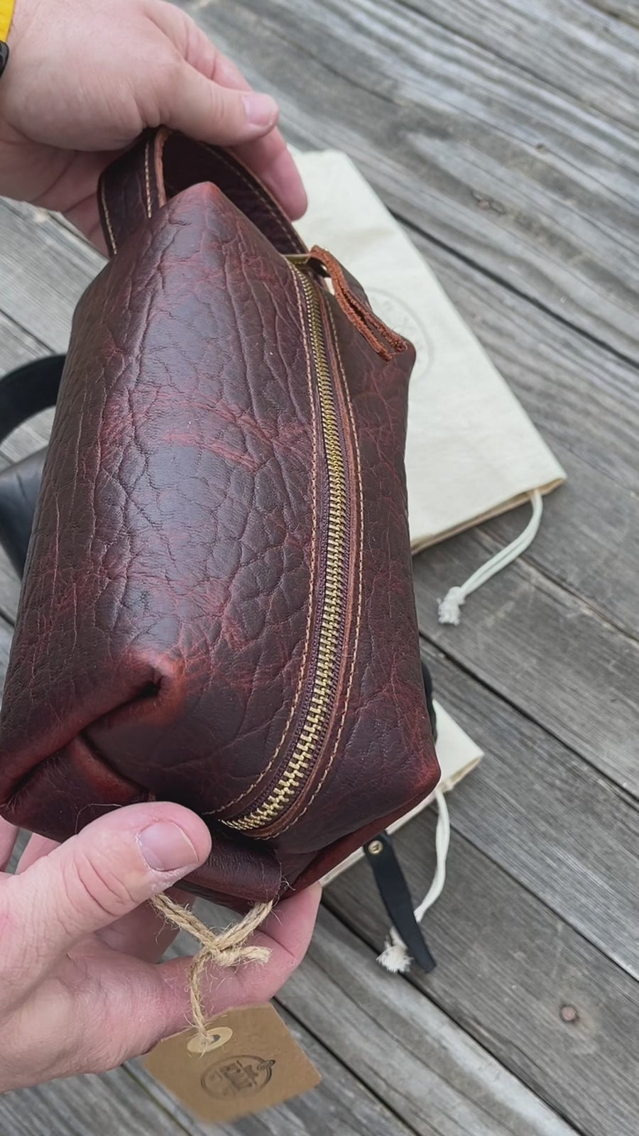 Brown Bison Leather Bag