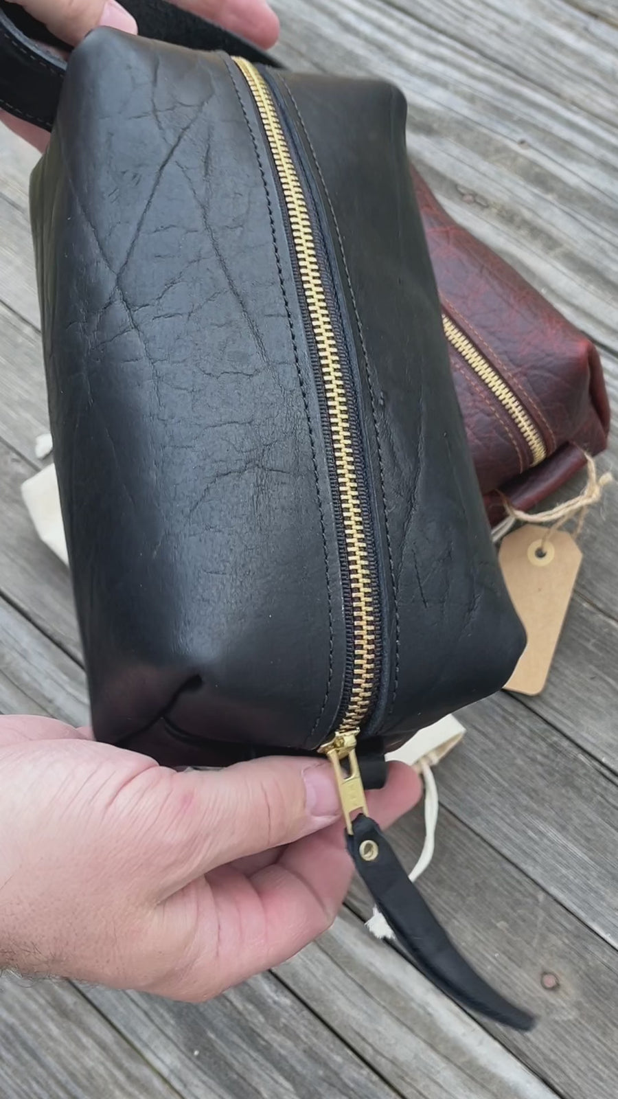 Black Bison Leather Bag
