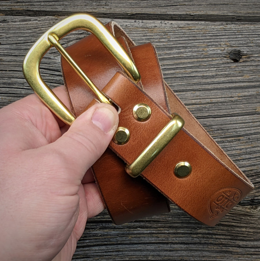 BUCK BROWN LEATHER BELT T3139