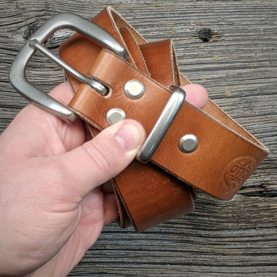 BUCK BROWN LEATHER BELT T3139
