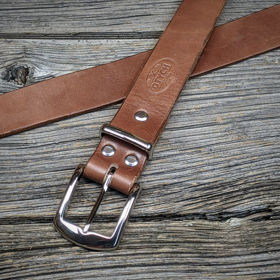 MEDIUM BROWN LEATHER BELT B8504