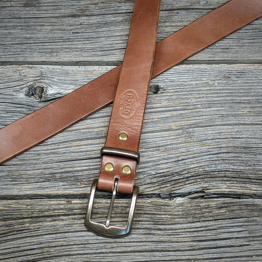 MEDIUM BROWN LEATHER BELT B8504