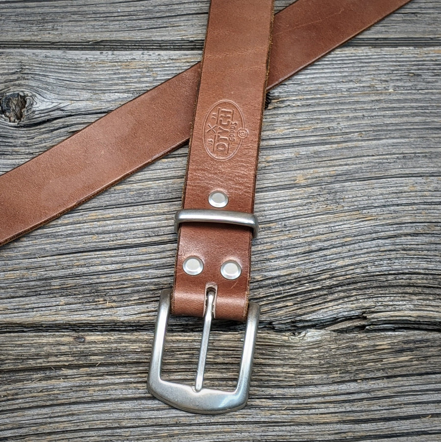 MEDIUM BROWN LEATHER BELT B8504