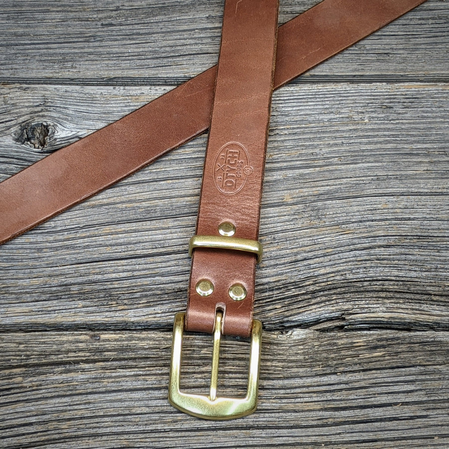 MEDIUM BROWN LEATHER BELT B8504