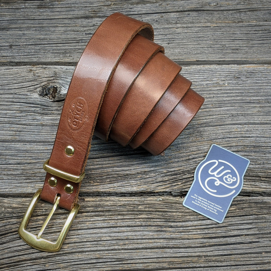 MEDIUM BROWN LEATHER BELT B8504