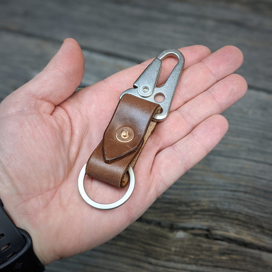 NICKEL MATTE SLING LEVER SNAP KEYCHAIN