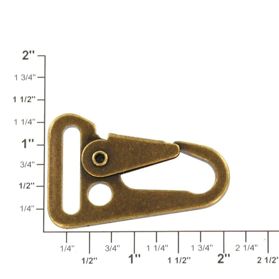 ANTIQUE BRASS SLING LEVER SNAP KEYCHAIN